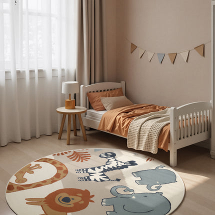 Vloerkleed Savanna Rond - Creme Multicolor