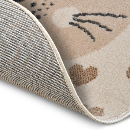 Vloerkleed Cat Rond - beige - ø 140 cm