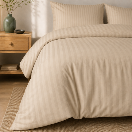 Dekbedovertrek Hotel Stripe - Taupe