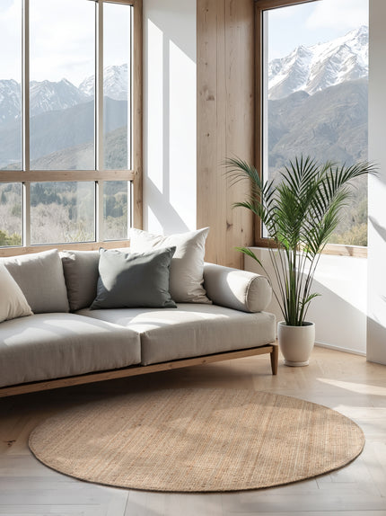 Vloerkleed Jaipur Rond - Natuurlijk goud