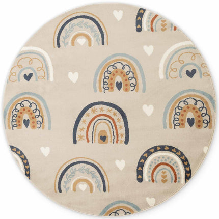 Vloerkleed Bowie Rond - Beige Multicolor