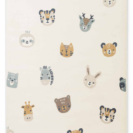 Vloerkleed Tiny Zoo Rechthoekig - Creme Multicolor