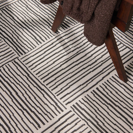 Vloerkleed Nightingale Rechthoekig - Zwart Wit