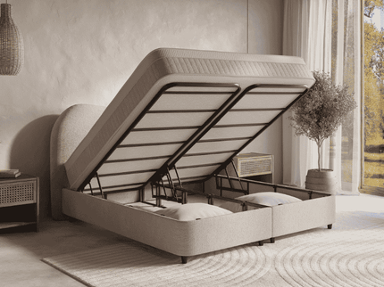 Boxspring met Opbergruimte - Arcus - Beige