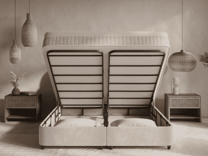 Boxspring met Opbergruimte - Arcus - Beige