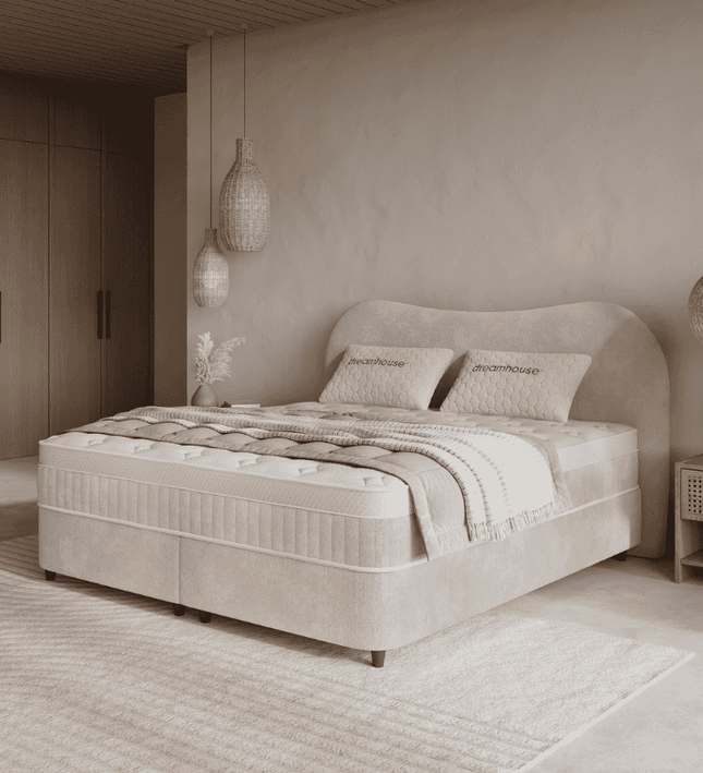 Boxspring met Opbergruimte - Arcus - Beige