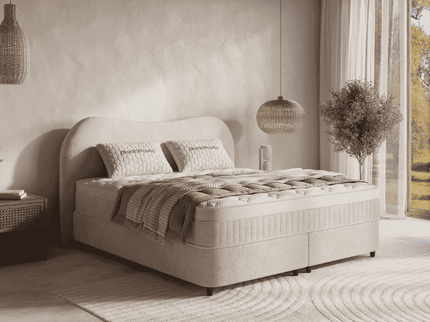 Boxspring met Opbergruimte - Arcus - Beige