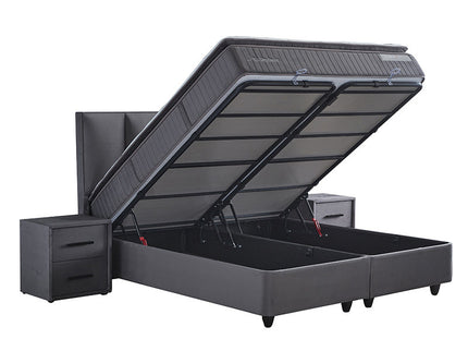 Boxspring met opbergruimte Birdybedd - Antraciet
