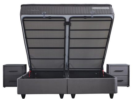 Boxspring met opbergruimte Birdybedd - Antraciet
