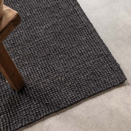 Handgeweven Jute Vloerkleed - Zwart