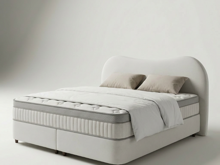 Boxspring Dreamhouse Arcus met opbergruimte in off-white, zijaanzicht