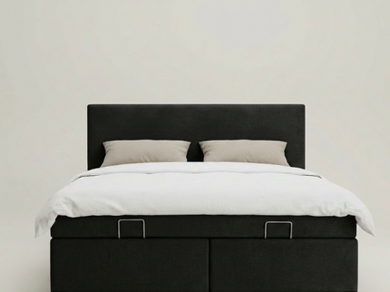 Boxspring Julia in zwart, detail van hoofdbord