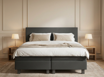 Boxspring Julia Relax in antraciet, sfeerbeeld klassieke slaapkamer