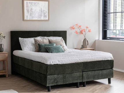 Boxspring Julia Rib - Olijfgroen - 180 x 200 cm