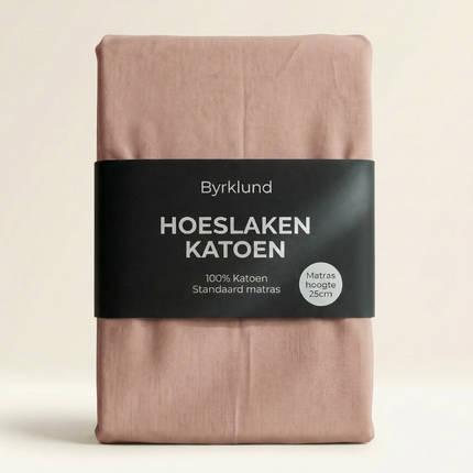 Hoeslaken Katoen - Oud Roze