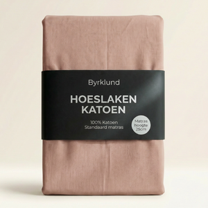 Hoeslaken Katoen - Oud Roze