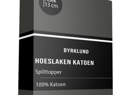 Byrklund Splittoper Hoeslaken - Katoen - Antraciet