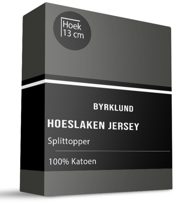Byrklund Splittopper Hoeslaken - Jersey Stretch - Antraciet