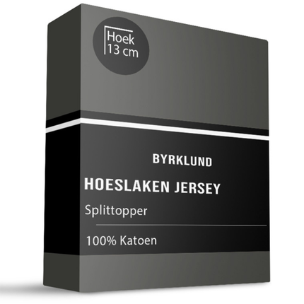 Byrklund Splittopper Hoeslaken - Jersey Stretch - Antraciet