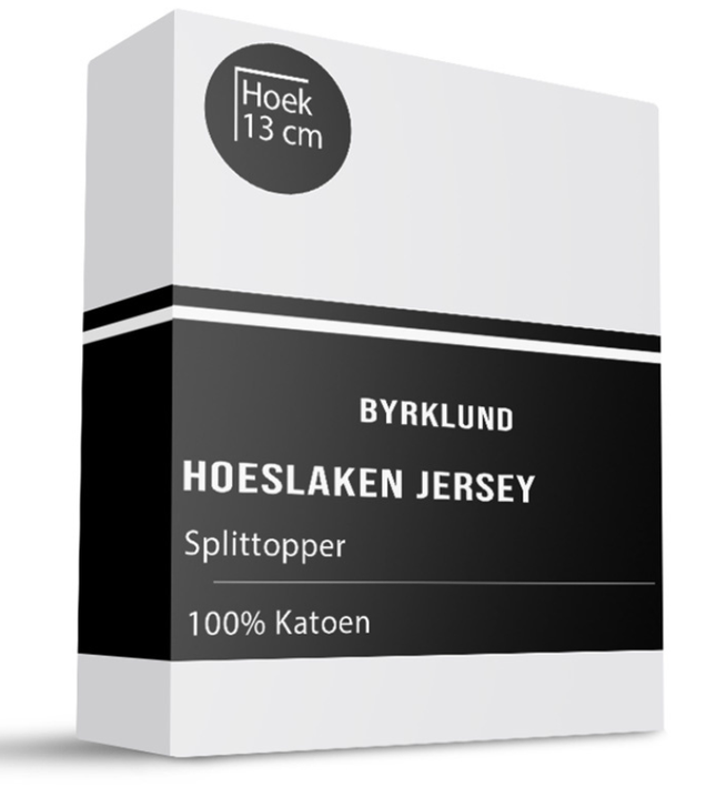 Byrklund Splittopper Hoeslaken - Jersey Stretch - Wit