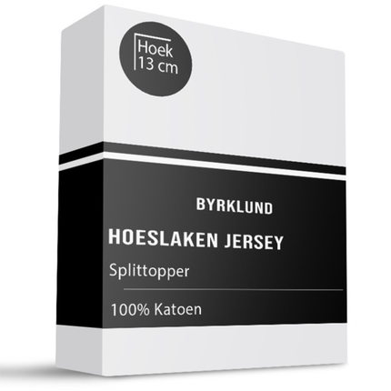 Byrklund Splittopper Hoeslaken - Jersey Stretch - Wit