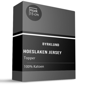 Byrklund Topper Hoeslaken - Jersey Katoen Stretch - Antraciet