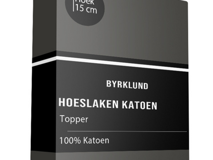 Byrklund Topper Hoeslaken - Katoen - Antraciet