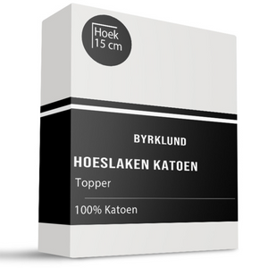 Byrklund Topper Hoeslaken - Katoen - Wit