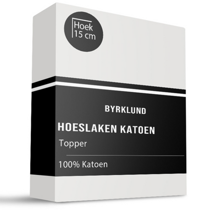Byrklund Topper Hoeslaken - Katoen - Wit