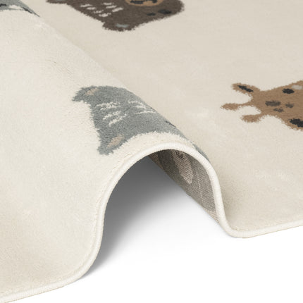 Vloerkleed Tiny Zoo Rechthoekig - Creme Multicolor