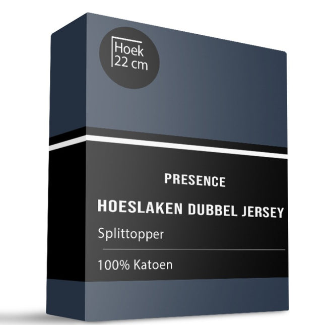 Splittopper Hoeslaken - Katoen Dubbel Jersey - Navy