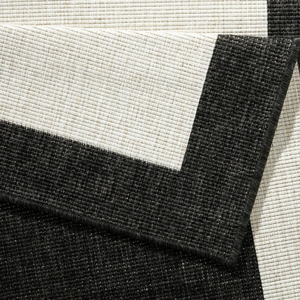Vloerkleed Panama Rechthoekig - zwart creme