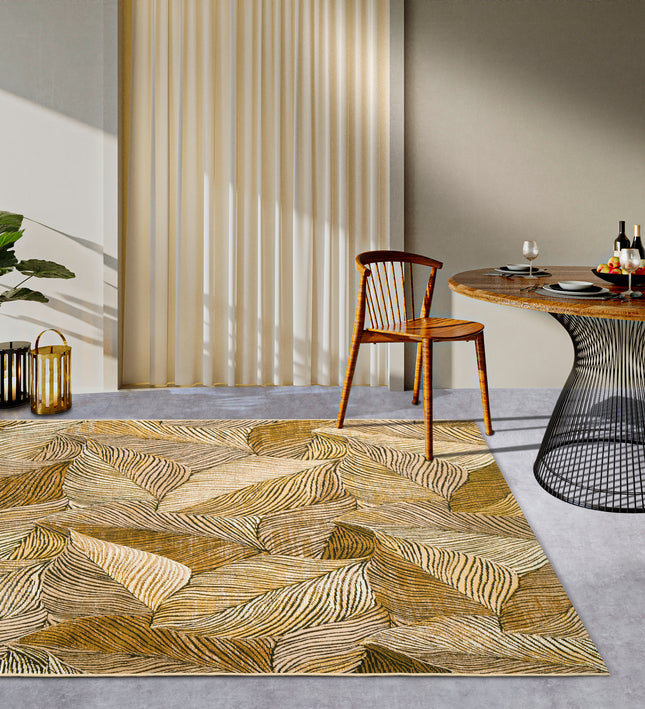 Vloerkleed Teppich Eugene Rechthoekig - Goud/Zwart