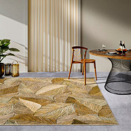 Vloerkleed Teppich Eugene Rechthoekig - Goud/Zwart