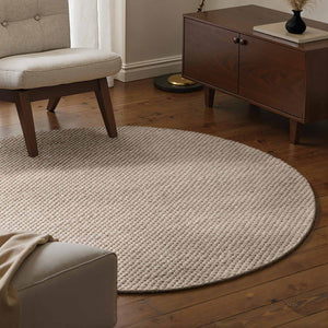 Vloerkleed Beans Rond - Natuur/Beige