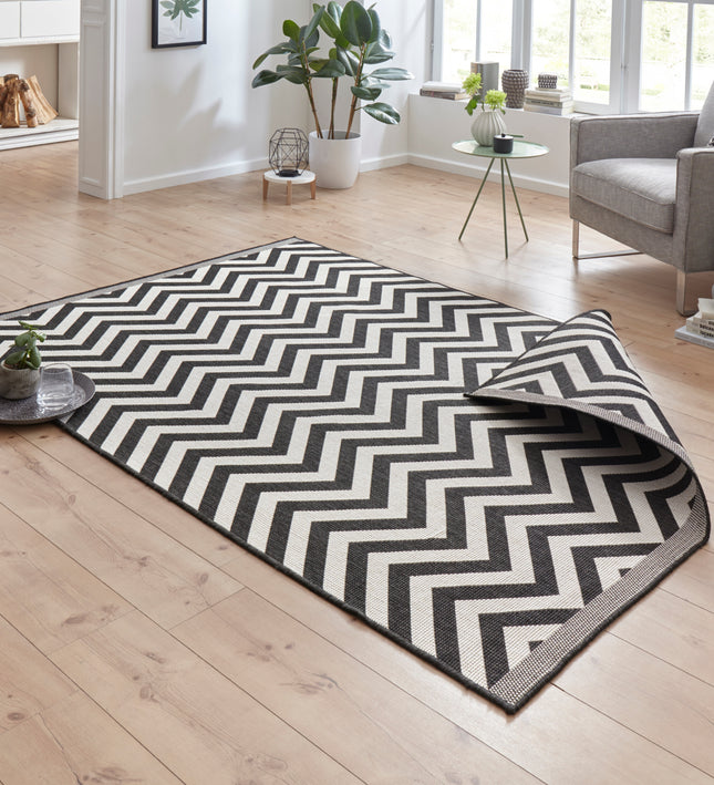 Vloerkleed Palma Rechthoekig - zwart creme
