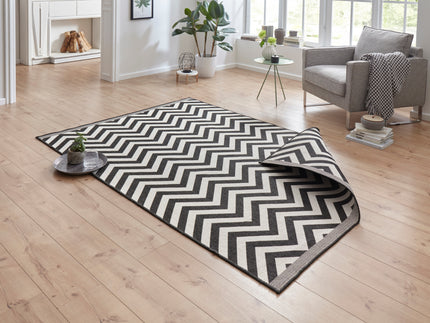 Vloerkleed Palma Rechthoekig - zwart creme