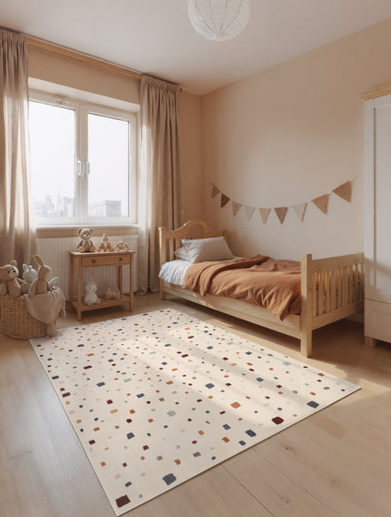 Vloerkleed Funny Squares Rechthoekig - Creme Multicolor
