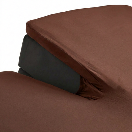 Splittopper Hoeslaken - Katoen Dubbel Jersey - Cognac