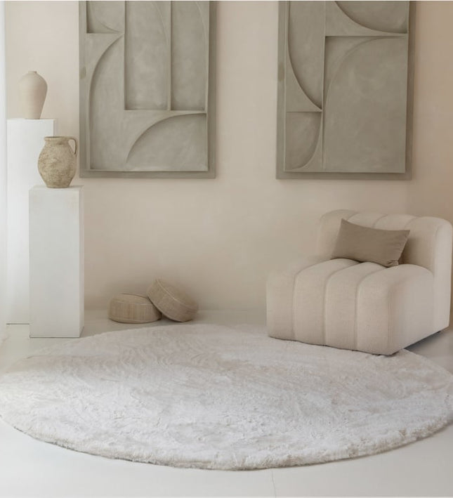 Vloerkleed Comfy Rond - ø 160 cm - Crème