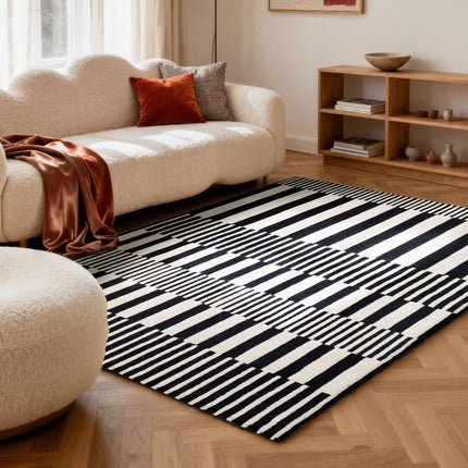 Vloerkleed Pulse Rechthoekig - Zwart/Wit