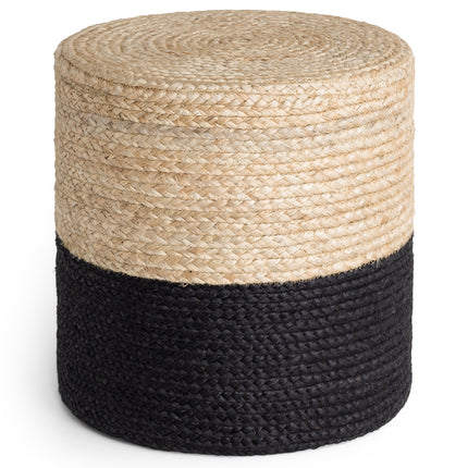 Vloerkleed Pouf Looma Rechthoekig - Natuur Goud Zwart