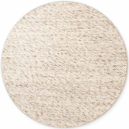 Vloerkleed Beans Rond - Natuurcrème/Bruin