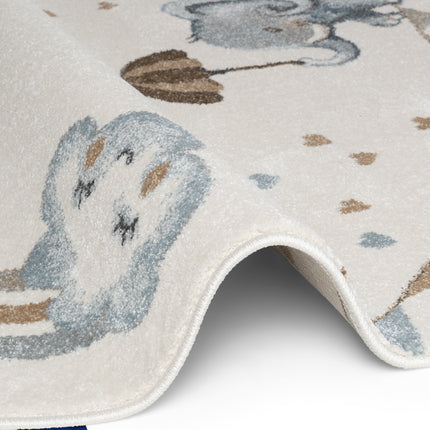 Vloerkleed Walk like an Elephant Rainbow Rond - Creme, veelkleurig