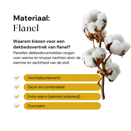 Dekbedovertrek Katoen Flanel - Uni - Antraciet