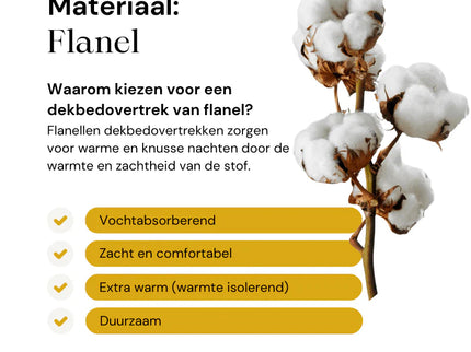 Dekbedovertrek Katoen Flanel - Uni - Paars
