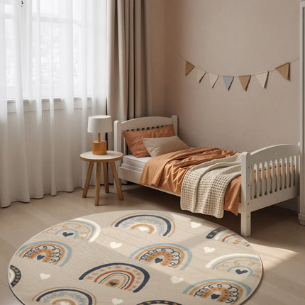 Vloerkleed Bowie Rond - Beige Multicolor