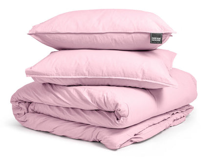 Dreamhouse Dekbedovertrek Katoen - Stone Washed - Roze - 140 x 200/220 cm