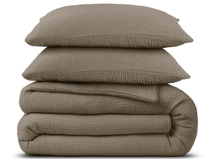 Dreamhouse Dekbedovertrek Mousseline Percale Katoen - Taupe