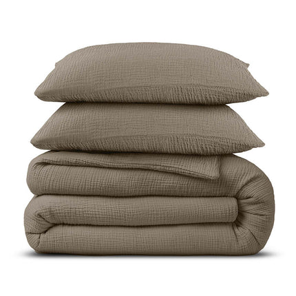 Dreamhouse Dekbedovertrek Mousseline Percale Katoen - Taupe